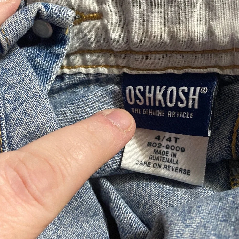OshKosh B’Gosh Vestbak Overalls Denim, 1990s, Oshkosh Trusts Tide, 4T, Vintage